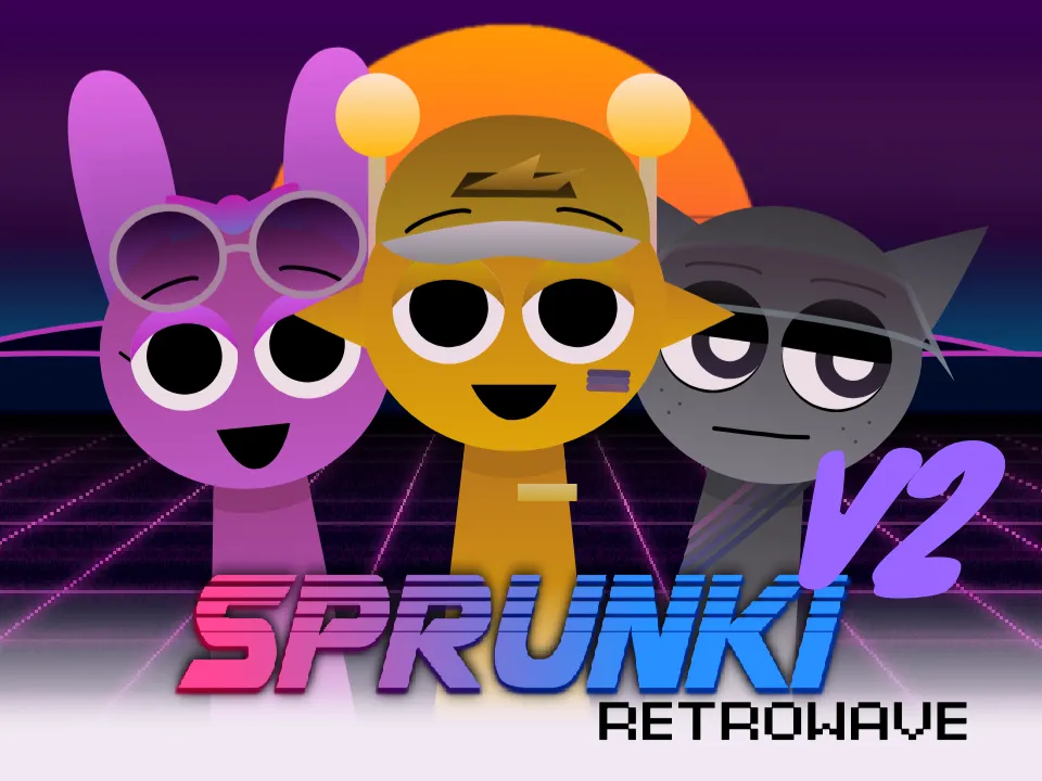 Sprunki Vaporwave V2 - Play Retro Synthwave Music Game Online
